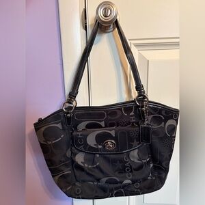 Coach Black and Gray Signature Tote